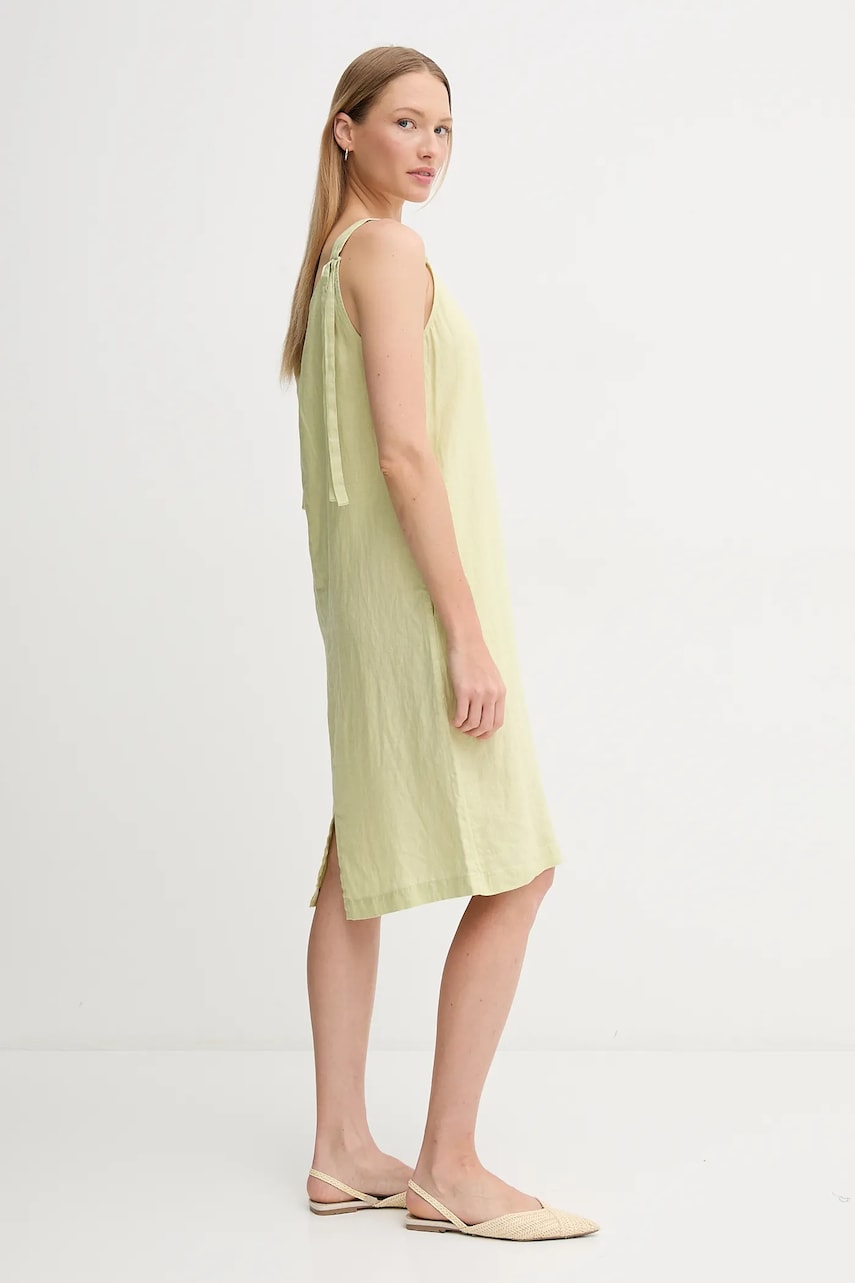Льняное платье Dkny цвет зелёный mini прямое P5BBCATP Льняное платье Dkny цвет зелёный mini прямое P5BBCATP