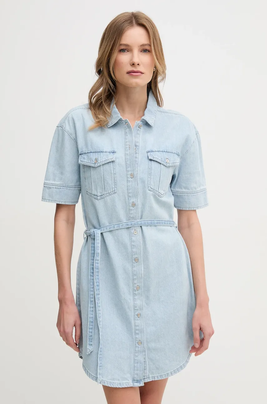 Dkny rochie din bumbac mini, dreaptă, DJ4D9023