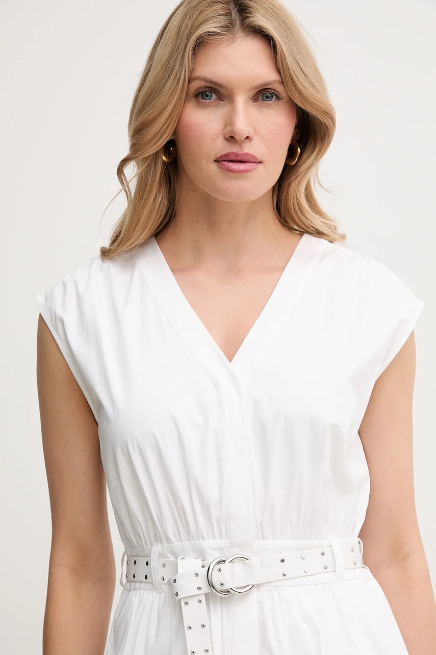 Сукня MICHAEL Michael Kors колір білий mini розкльошена MS5830KF4C