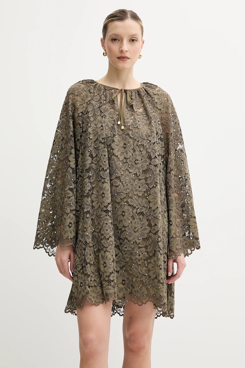 MICHAEL Michael Kors rochie culoarea verde, mini, oversize, MS580R0GTA