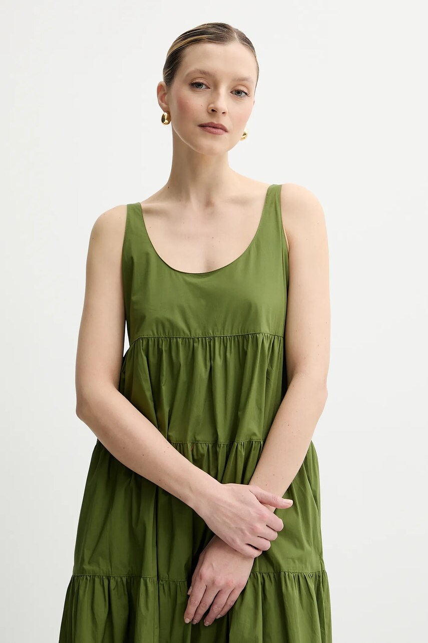 Сукня MICHAEL Michael Kors колір зелений maxi розкльошена MS582WLF4C