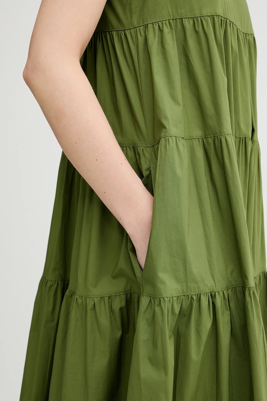 Сукня MICHAEL Michael Kors колір зелений maxi розкльошена MS582WLF4C