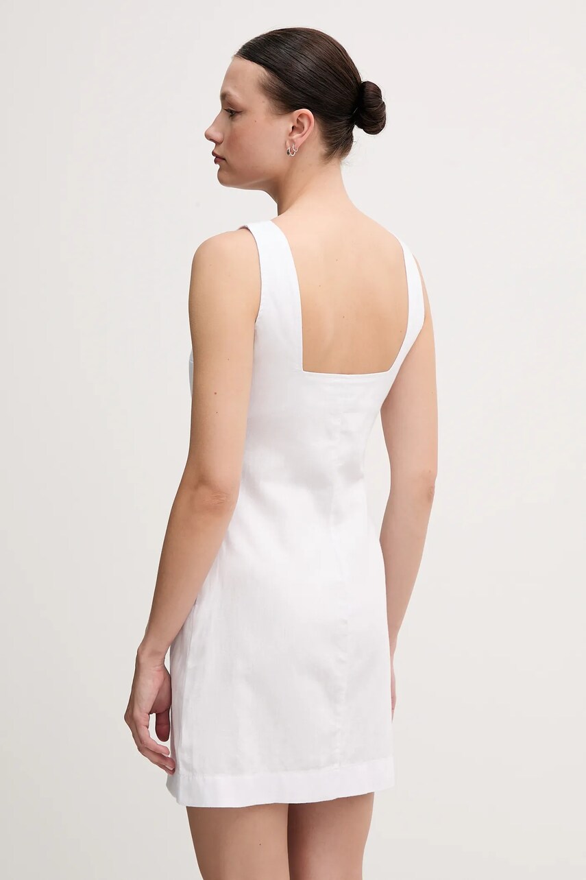 Сукня з домішкою льону Calvin Klein Jeans колір білий mini облягаюча J20J225277