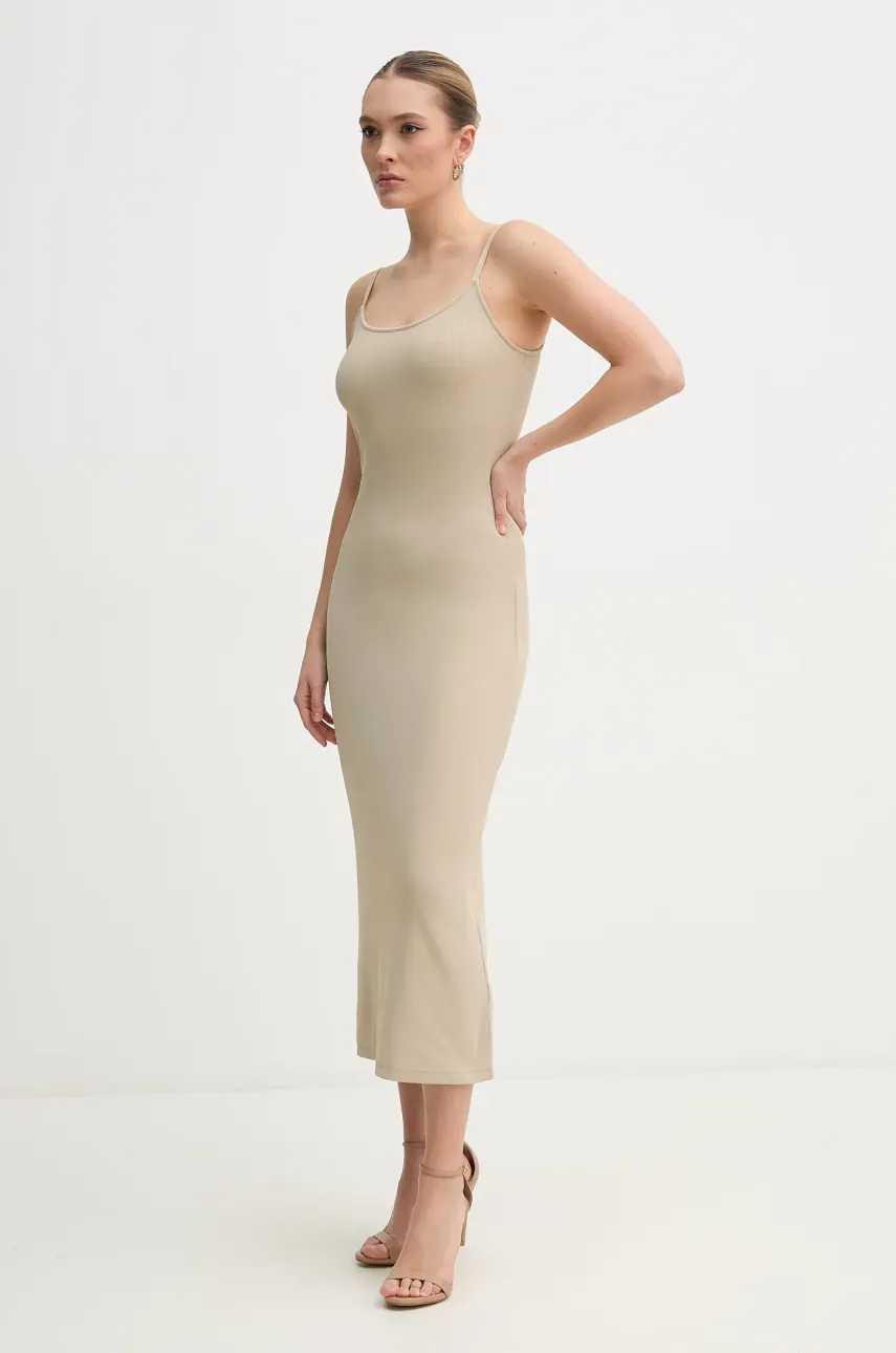 Платье Calvin Klein Jeans цвет бежевый maxi облегающее J20J225288 Платье Calvin Klein Jeans цвет бежевый maxi облегающее J20J225288