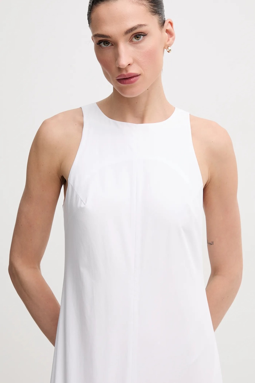 Бавовняна сукня Calvin Klein Jeans колір білий midi розкльошена LV047B025G