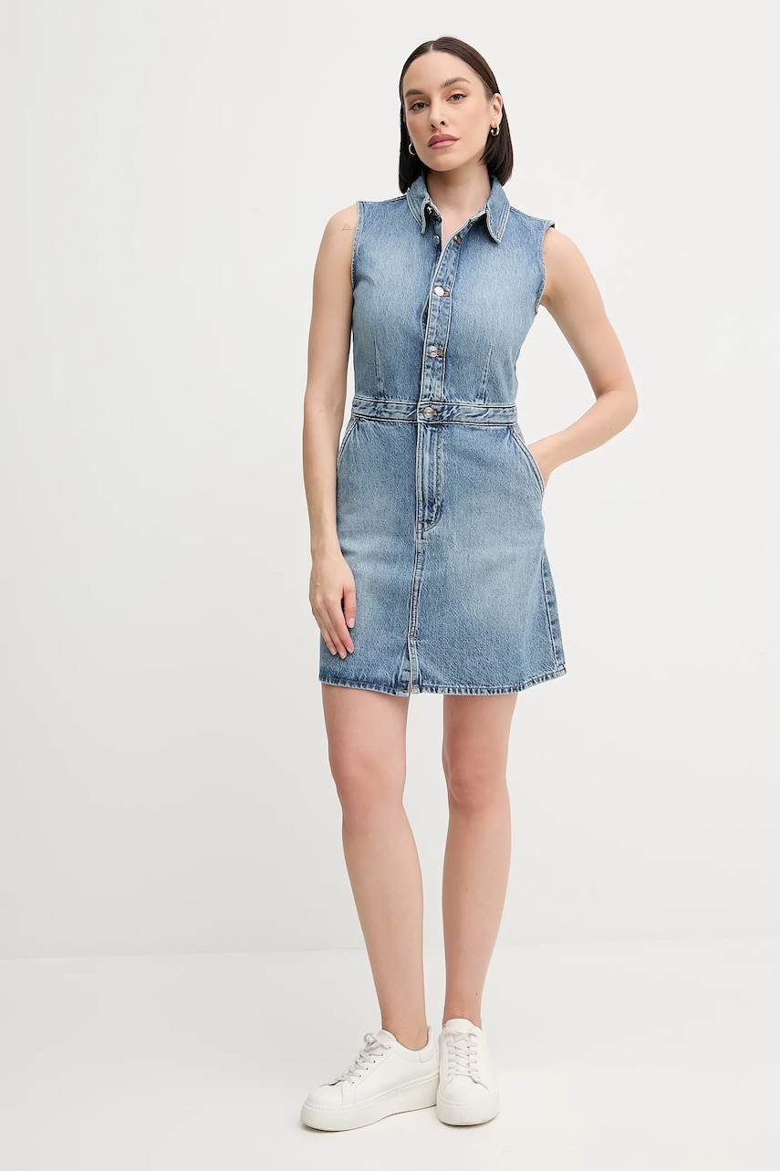 Джинсовое платье Calvin Klein Jeans mini облегающее LV047B074G Джинсовое платье Calvin Klein Jeans mini облегающее LV047B074G