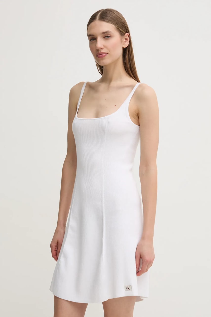Levně Šaty Calvin Klein Jeans bílá barva, mini, J20J225269