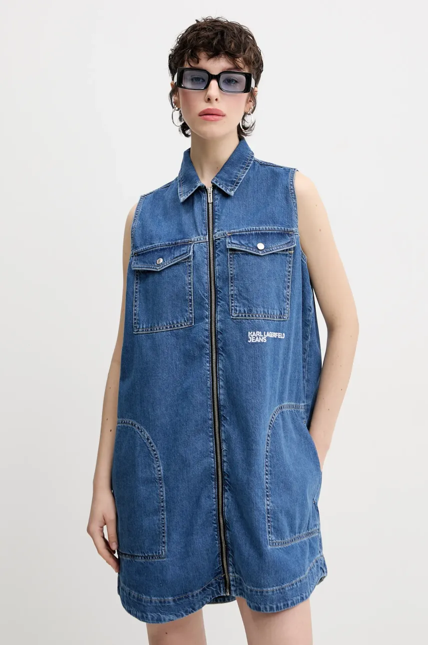 Karl Lagerfeld Jeans rochie din denim mini, evazati, A2W13025