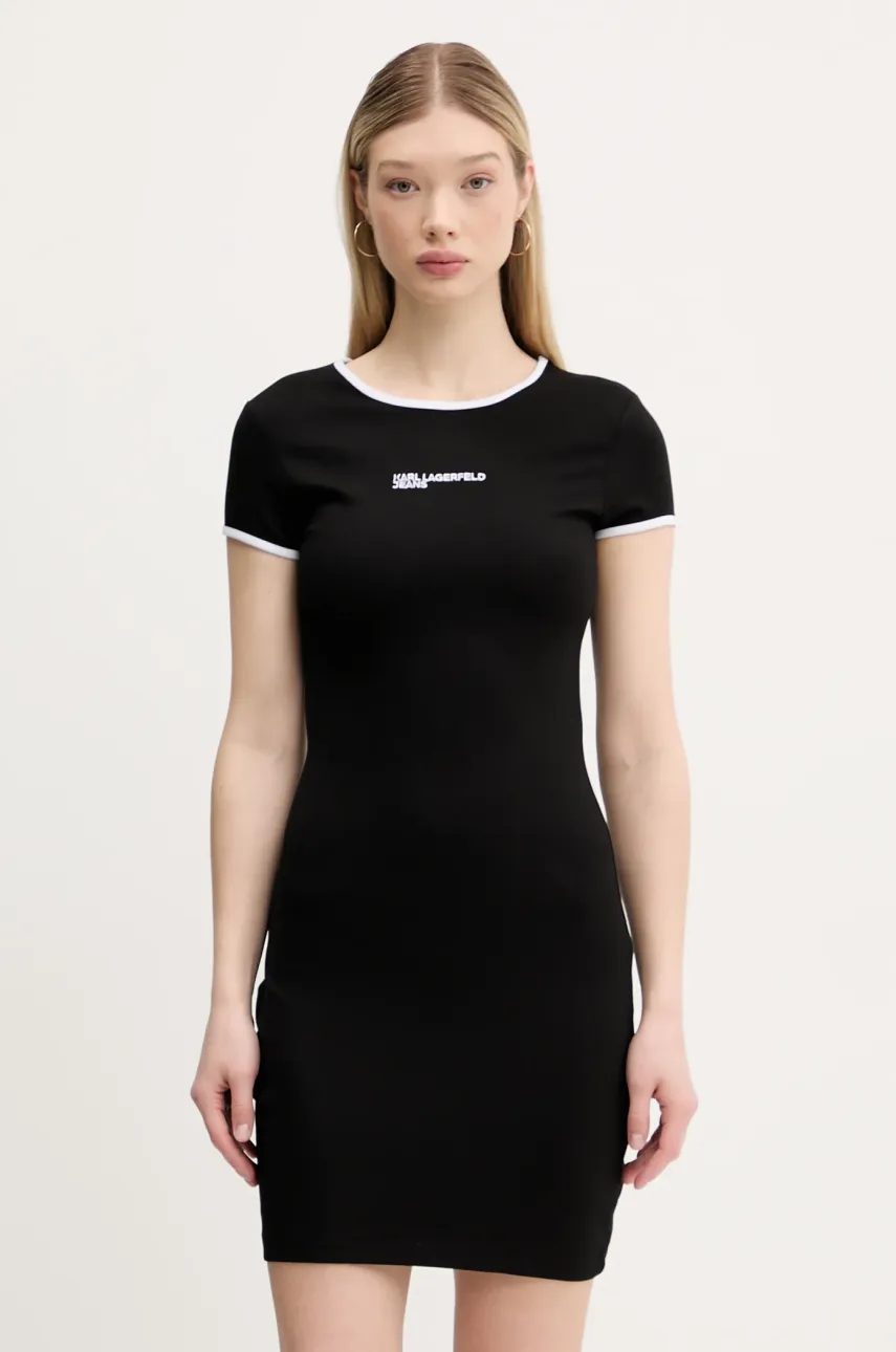 Karl Lagerfeld Jeans rochie culoarea negru, mini, mulată, A2W13051