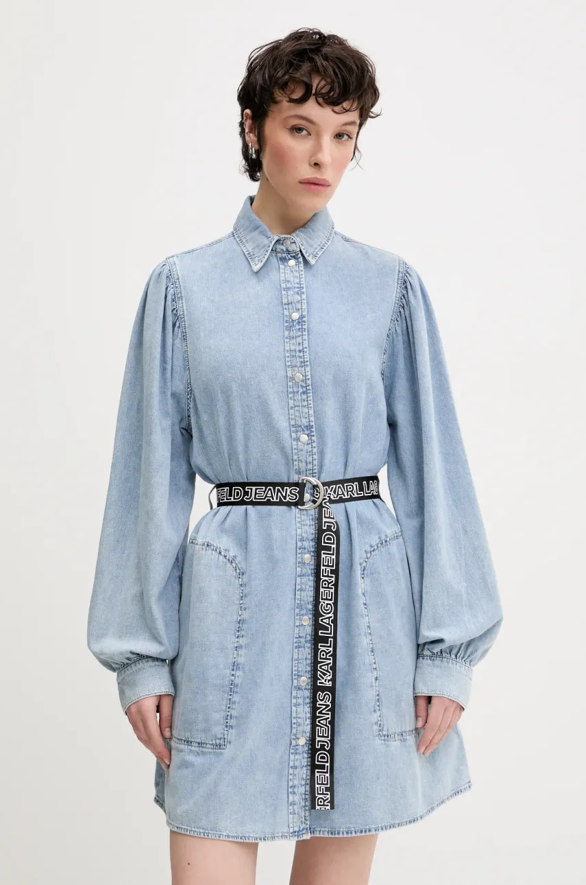 Karl Lagerfeld Jeans rochie din bumbac mini, dreaptă, A2W13022