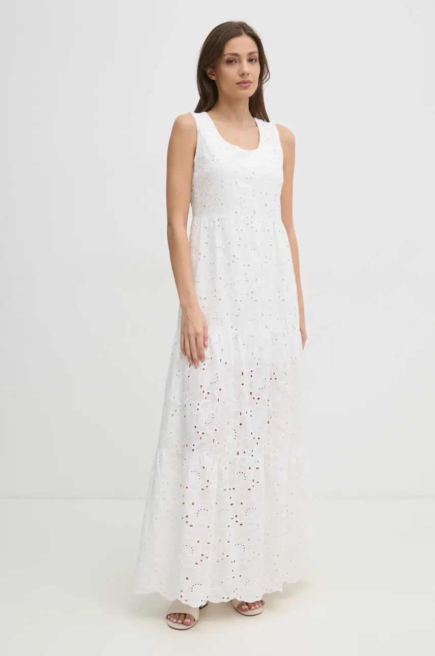 Gaudi rochie culoarea alb, maxi, evazată, 511BD15010