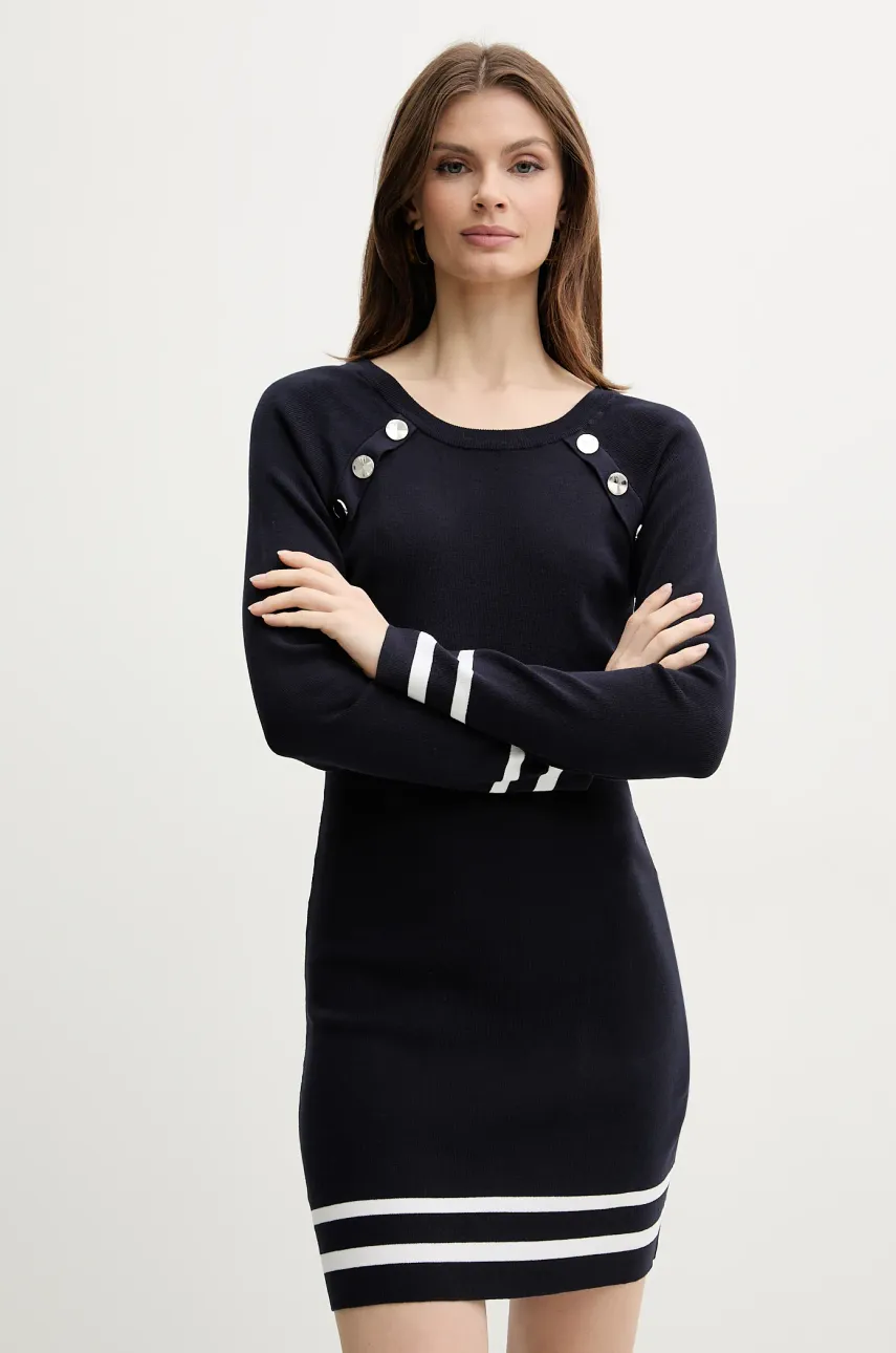 Morgan rochie RMVALI culoarea bleumarin, mini, mulată, RMVALI