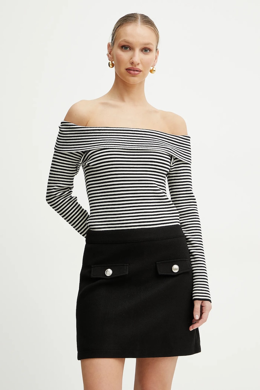 Morgan rochie RNAVY culoarea negru, mini, drept, RNAVY