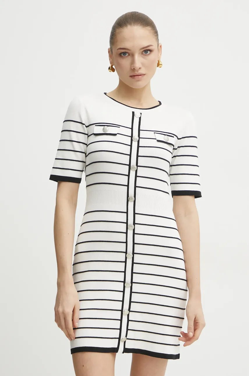Morgan rochie RMELIN culoarea alb, mini, mulata, RMELIN