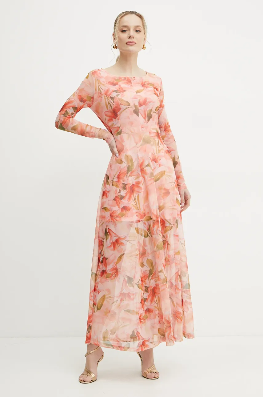 Fracomina rochie culoarea roz, maxi, evazată, FS25SD3004W749K9 Fracomina rochie culoarea roz, maxi, evazată, FS25SD3004W749K9