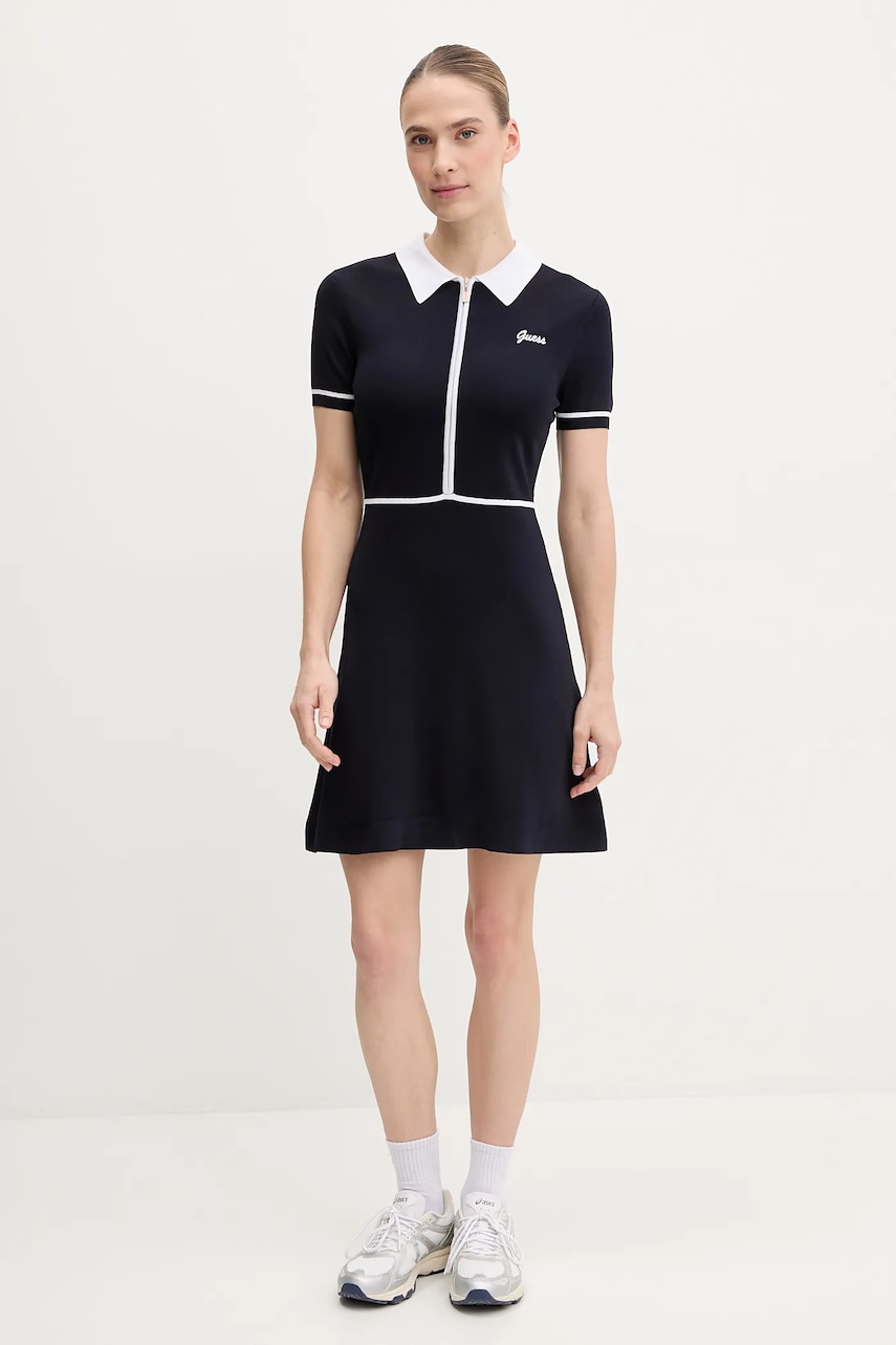 Платье Guess цвет синий mini расклешённое V5GK00 Z3D60 Платье Guess цвет синий mini расклешённое V5GK00 Z3D60