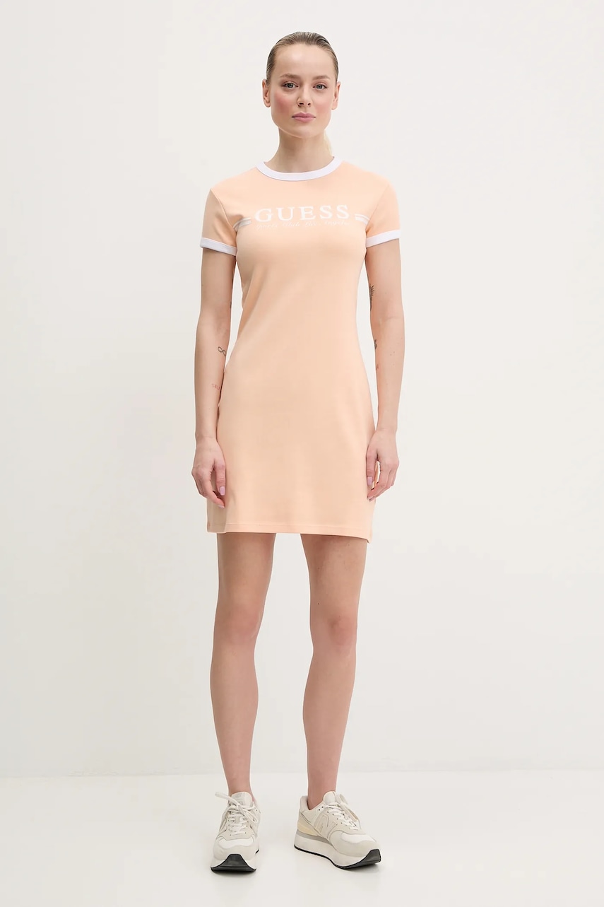 Платье Guess цвет оранжевый mini облегающее V5GK02 KCQX1 Платье Guess цвет оранжевый mini облегающее V5GK02 KCQX1
