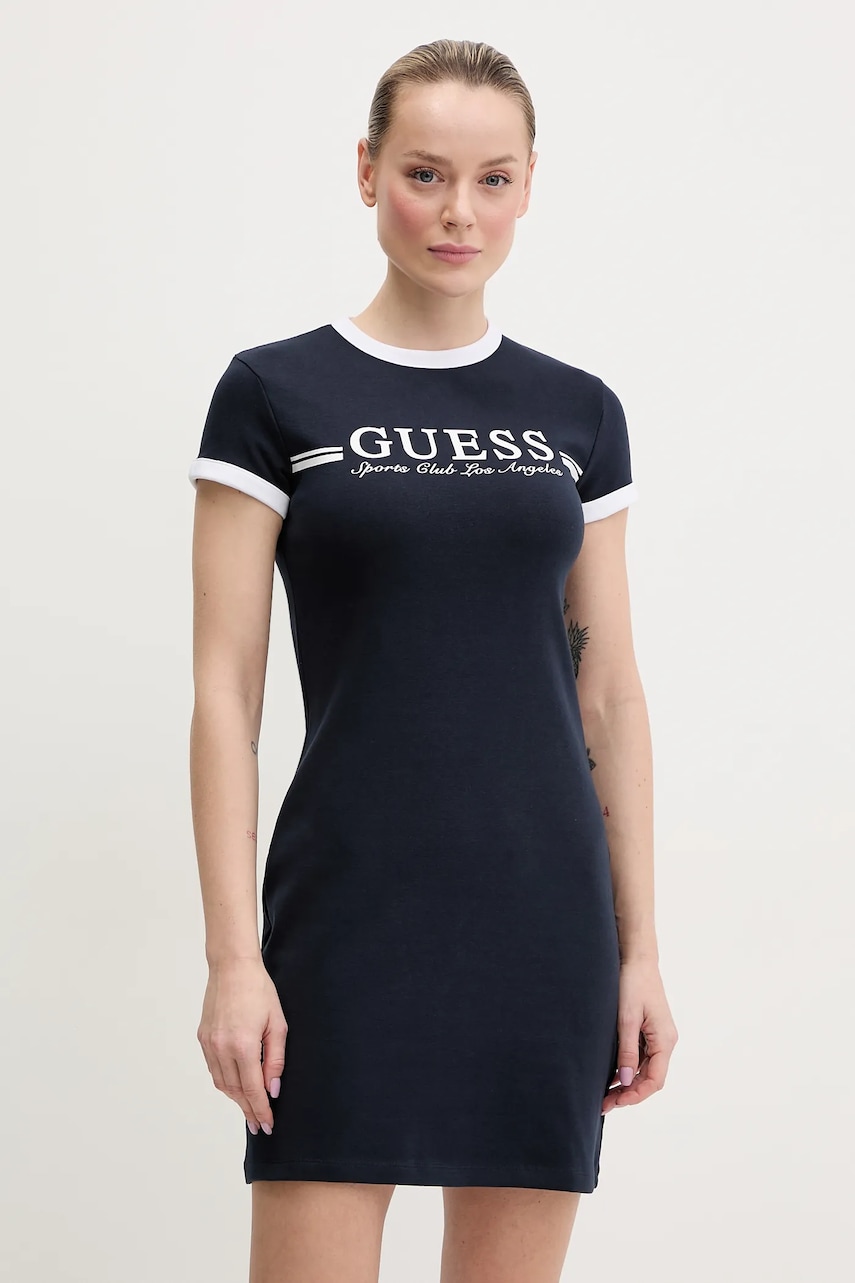 Levně Šaty Guess tmavomodrá barva, mini, V5GK02 KCQX1