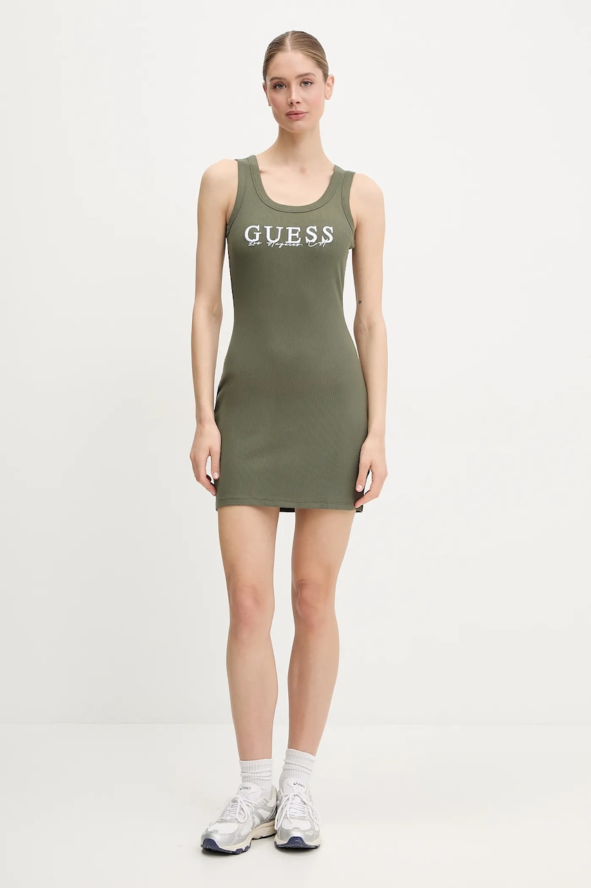 Сукня Guess SUNFLOWER колір зелений mini облягаюче V5GK06 K8RT2
