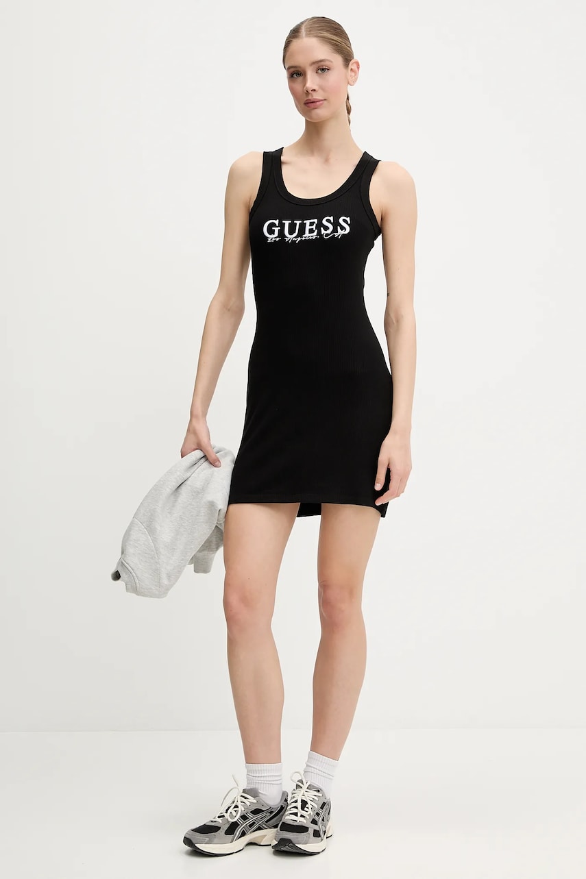Сукня Guess SUNFLOWER колір чорний mini облягаюче V5GK06 K8RT2