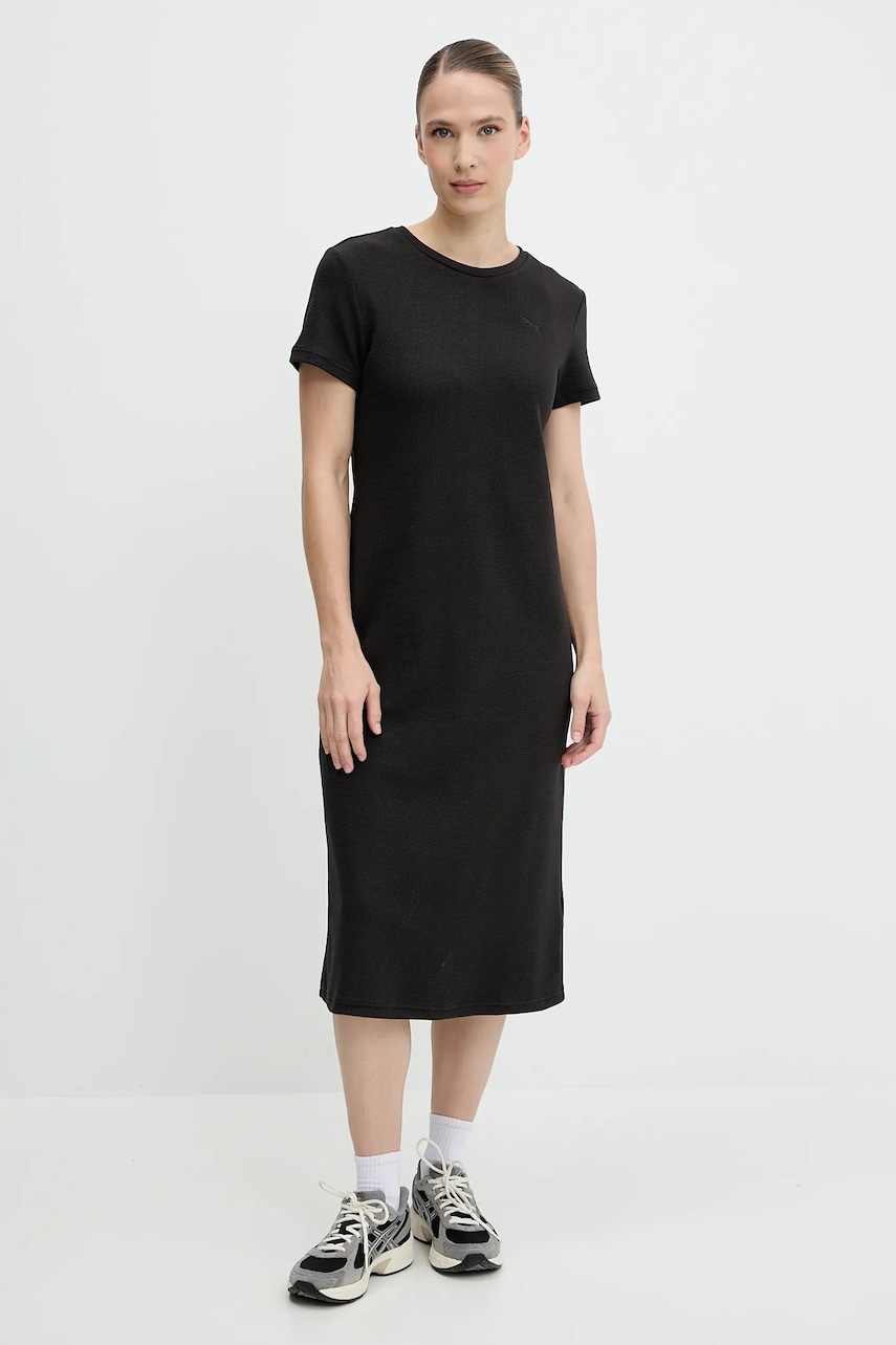 Сукня Puma колір чорний midi пряма 685063