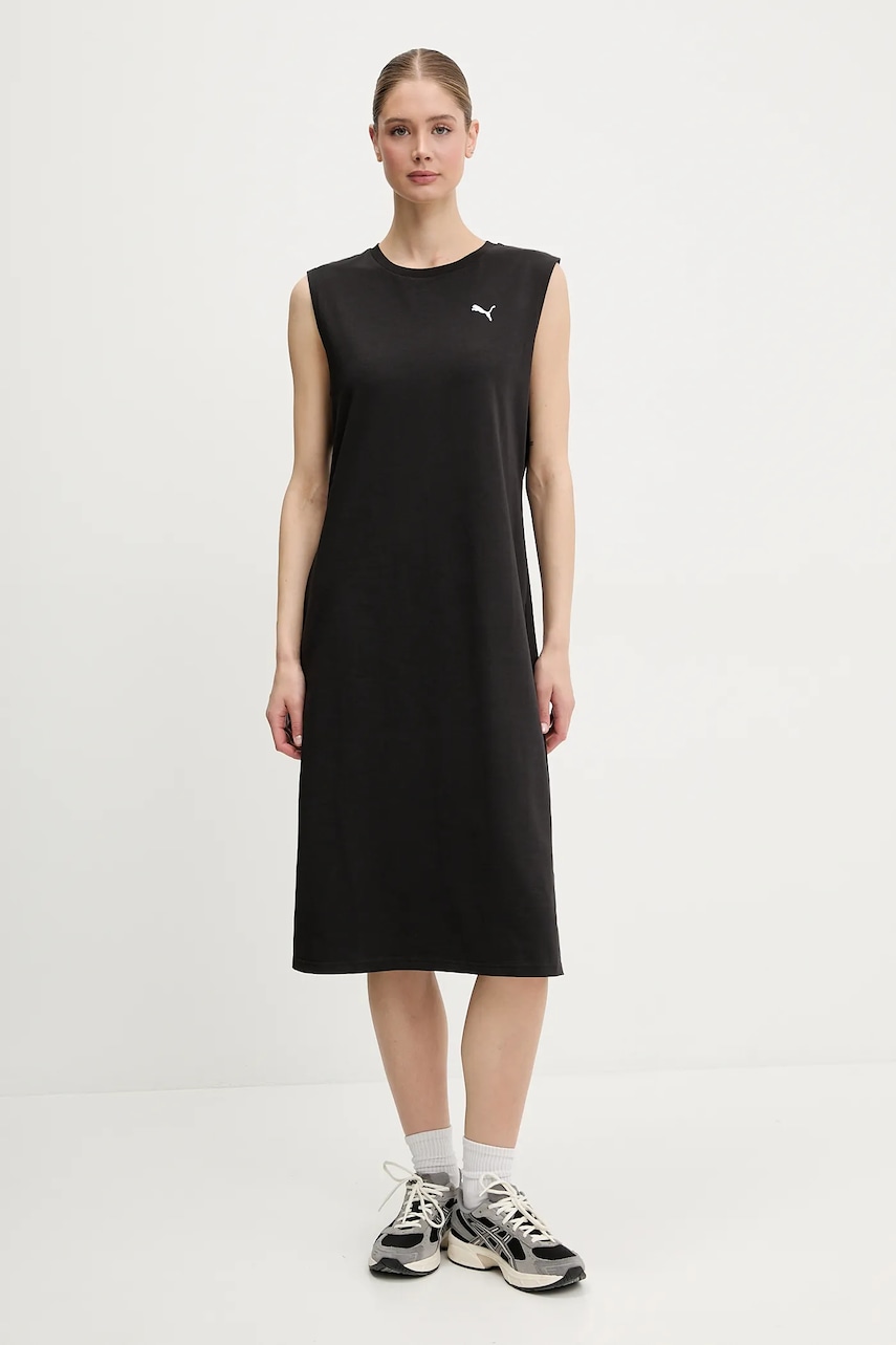 Puma rochie culoarea negru, mini, drept, 685643 Puma rochie culoarea negru, mini, drept, 685643