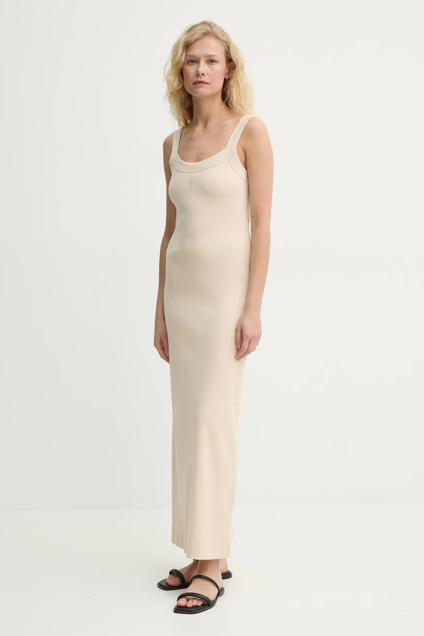 By Malene Birger rochie LIO culoarea bej, maxi, mulata, 103106 By Malene Birger rochie LIO culoarea bej, maxi, mulata, 103106