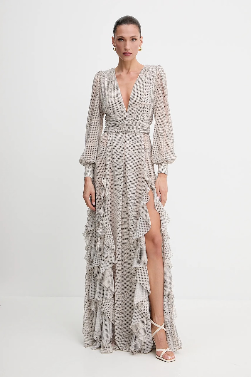 Levně Šaty Elisabetta Franchi béžová barva, maxi, ABRS252E2