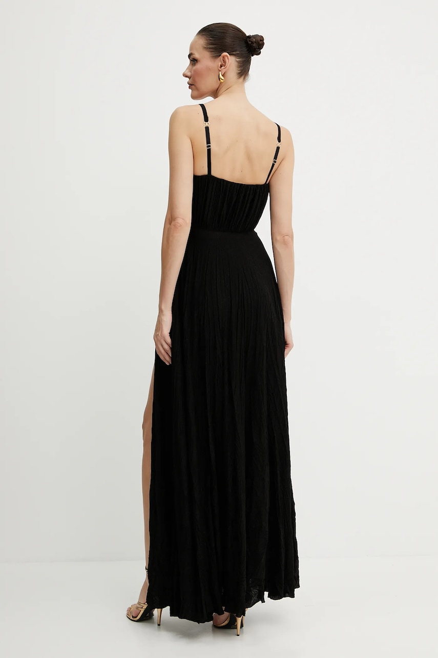 Сукня Elisabetta Franchi колір чорний maxi розкльошена ABR2252E2