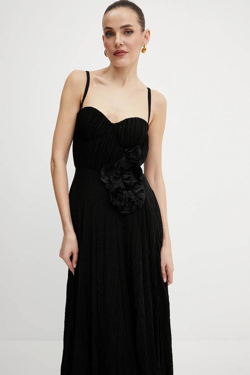 Сукня Elisabetta Franchi колір чорний maxi розкльошена ABR2252E2