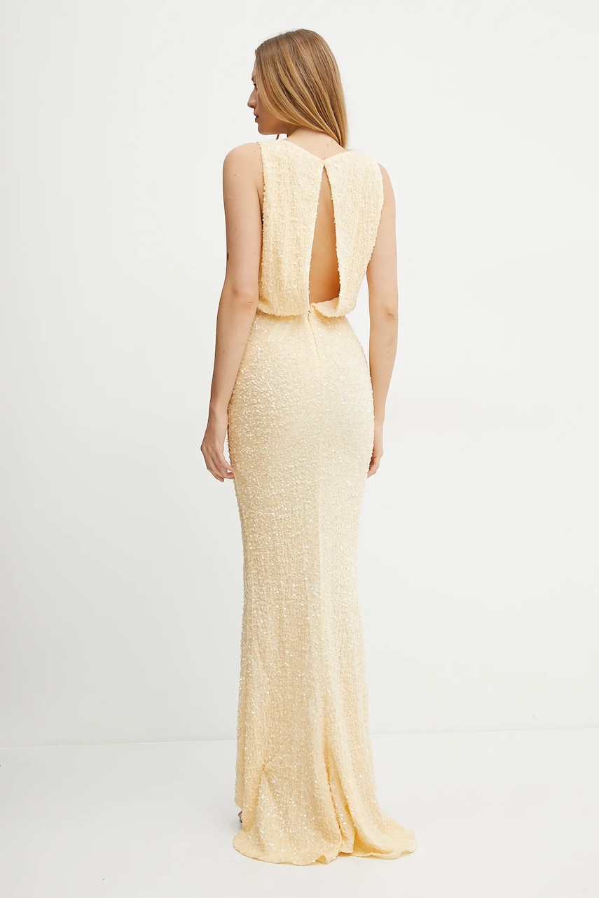 Велюрова сукня Elisabetta Franchi колір жовтий maxi облягаюче ABR5252E2
