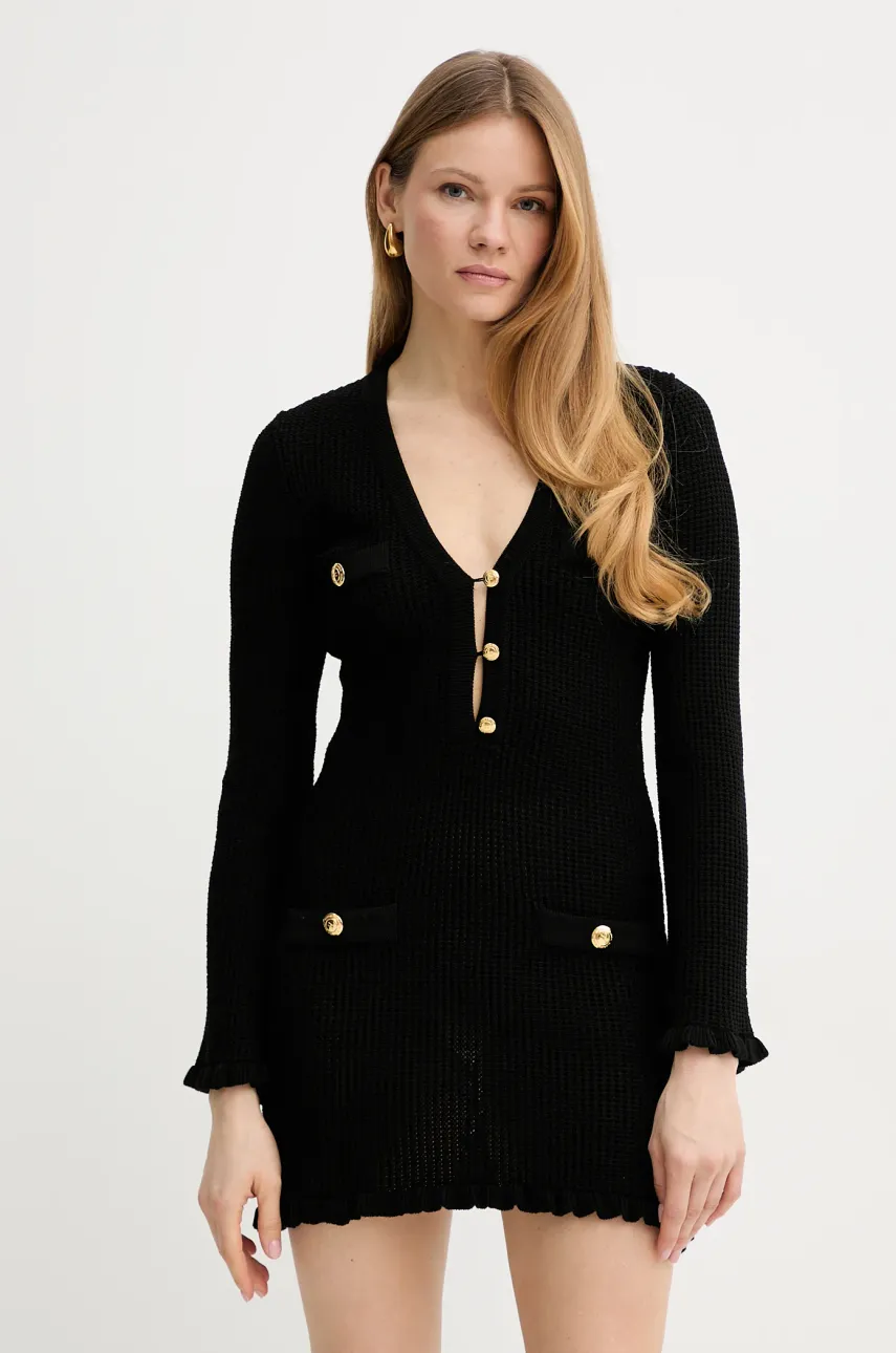 Elisabetta Franchi rochie culoarea negru, mini, mulată, AM76Q52E2