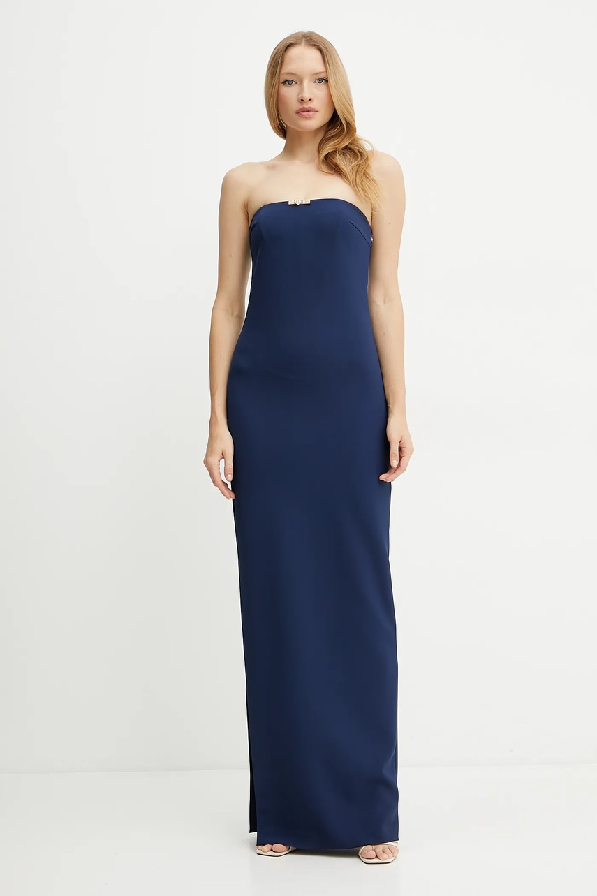 Φόρεμα Elisabetta Franchi χρώμα: ναυτικό μπλε, ABR4652E2 φωτογραφία