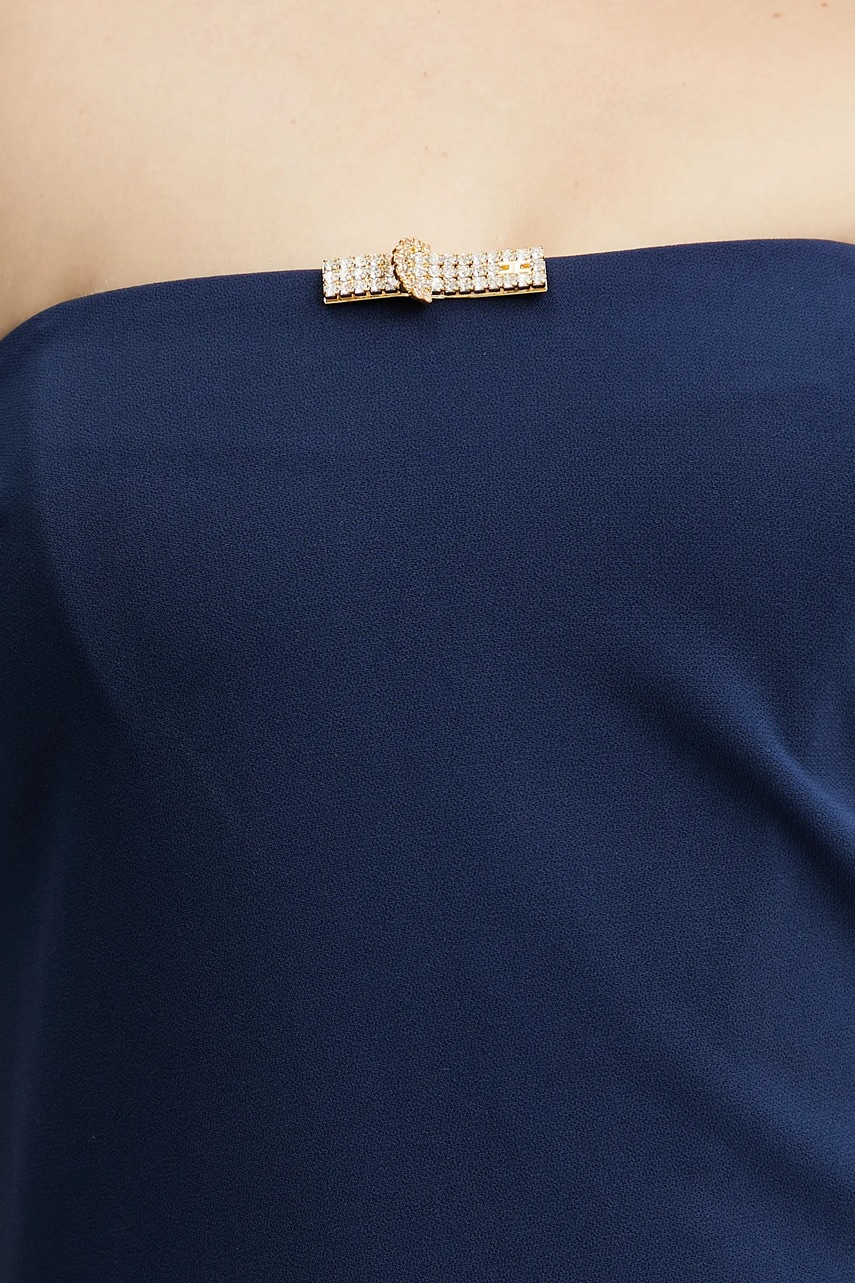 Φόρεμα Elisabetta Franchi χρώμα: ναυτικό μπλε, ABR4652E2 φωτογραφία