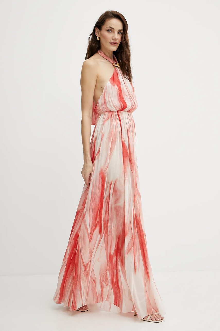 Платье Elisabetta Franchi цвет розовый maxi расклешённое ABR4752E2