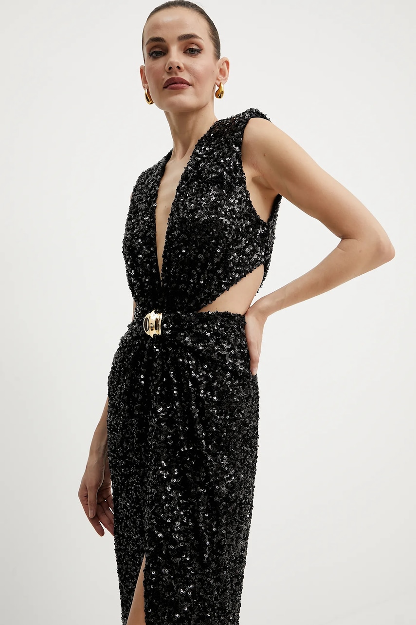Сукня Elisabetta Franchi колір чорний maxi облягаюча ABR4852E2