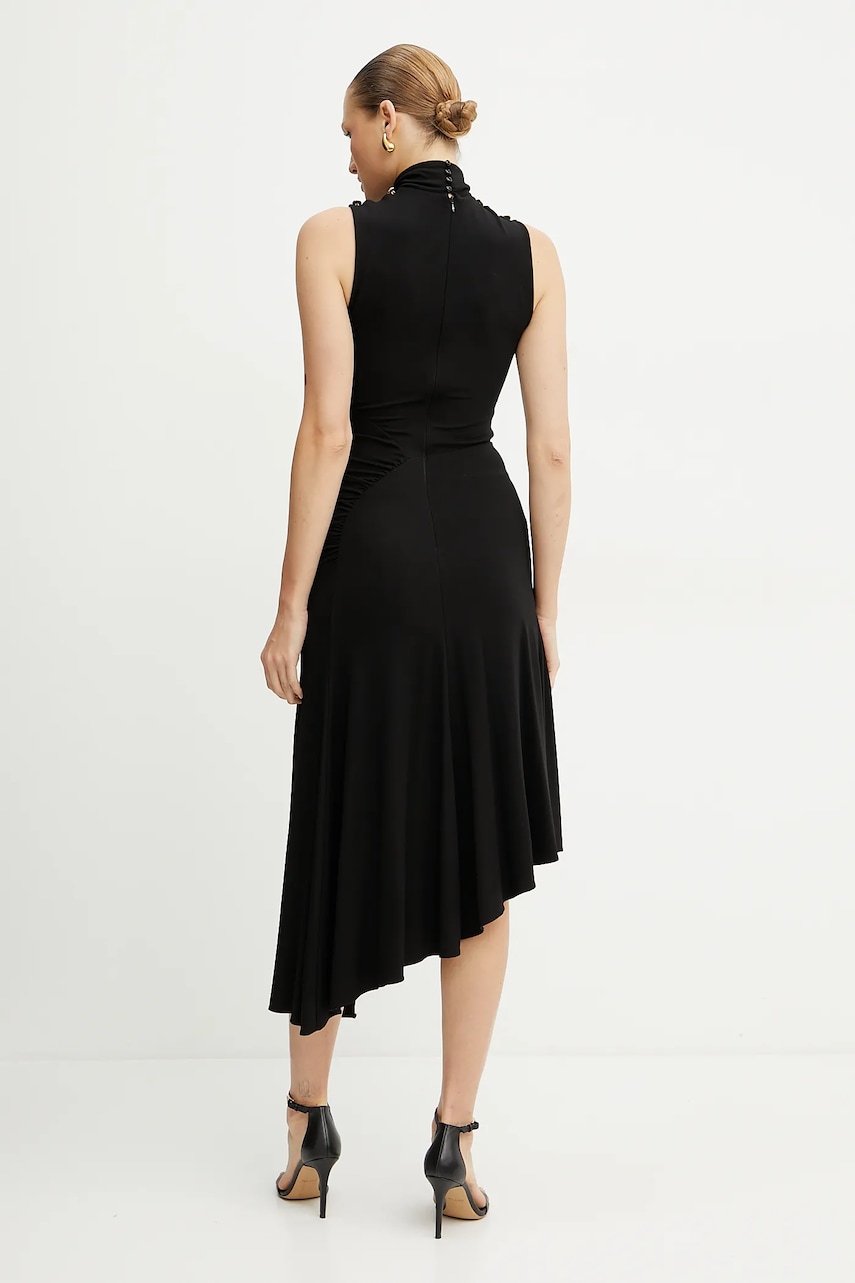 Сукня Elisabetta Franchi колір чорний midi розкльошена AB84252E2