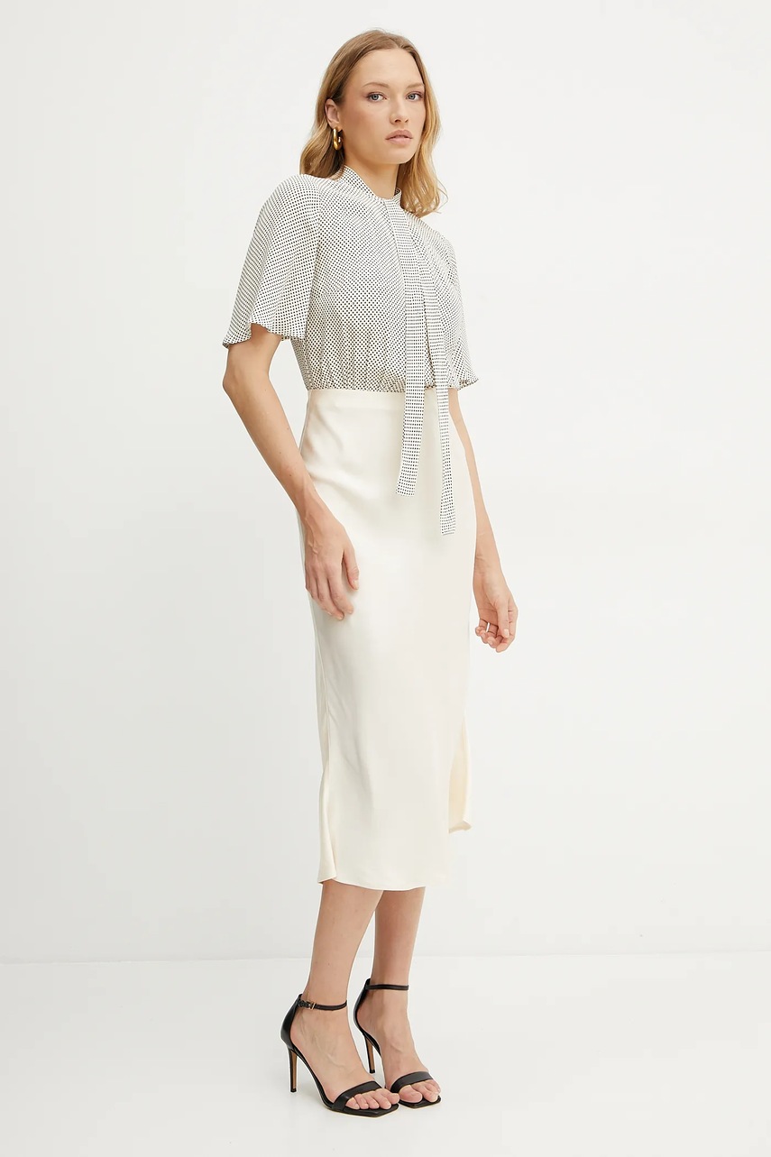 Платье Elisabetta Franchi цвет бежевый midi облегающее AB85752E2 Платье Elisabetta Franchi цвет бежевый midi облегающее AB85752E2
