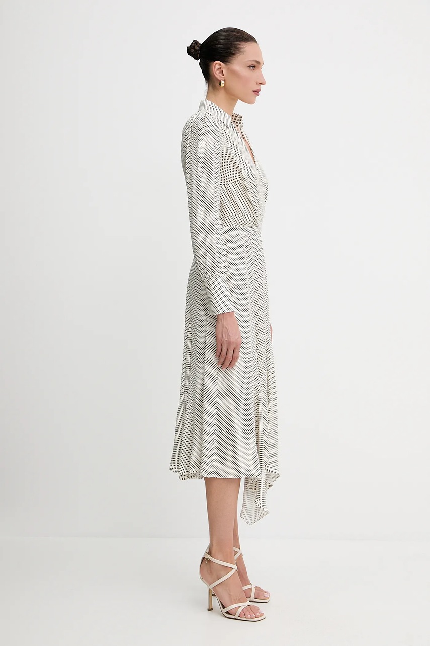 Платье Elisabetta Franchi цвет бежевый midi расклешённое AB86552E2