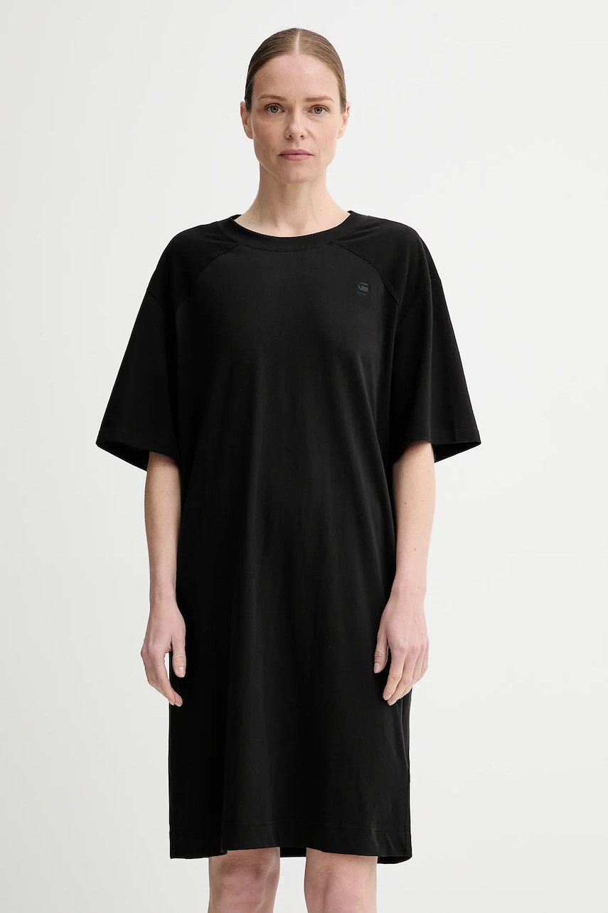 G-Star rochie din bumbac culoarea negru, mini, oversize, D26084-336