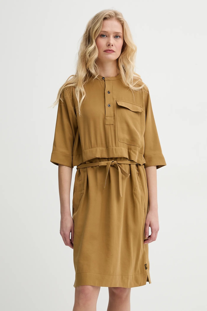 G-Star rochie culoarea galben, mini, dreaptă, D26023-D522