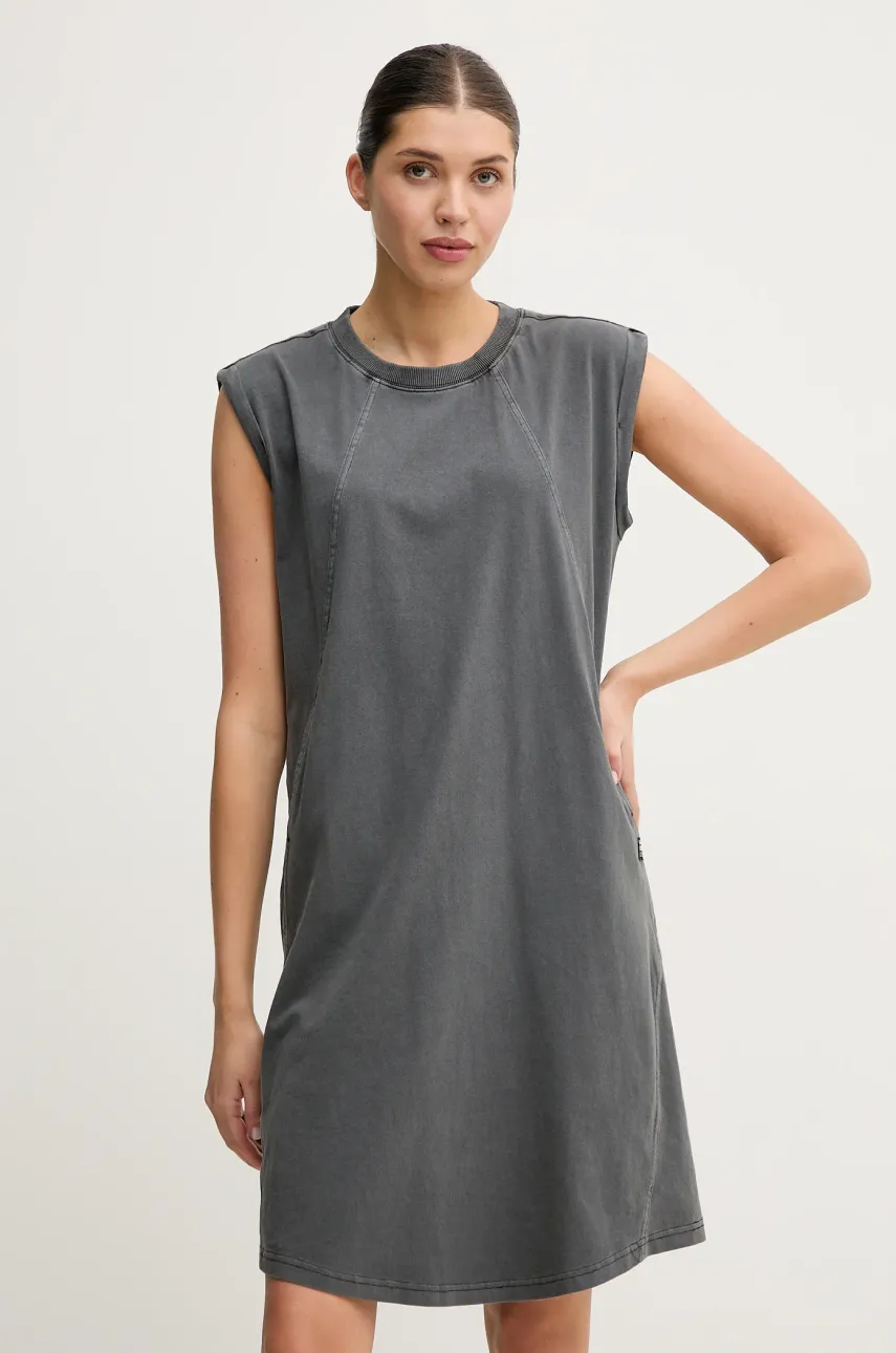 G-Star rochie din bumbac culoarea gri, mini, dreaptă, D26081-C756