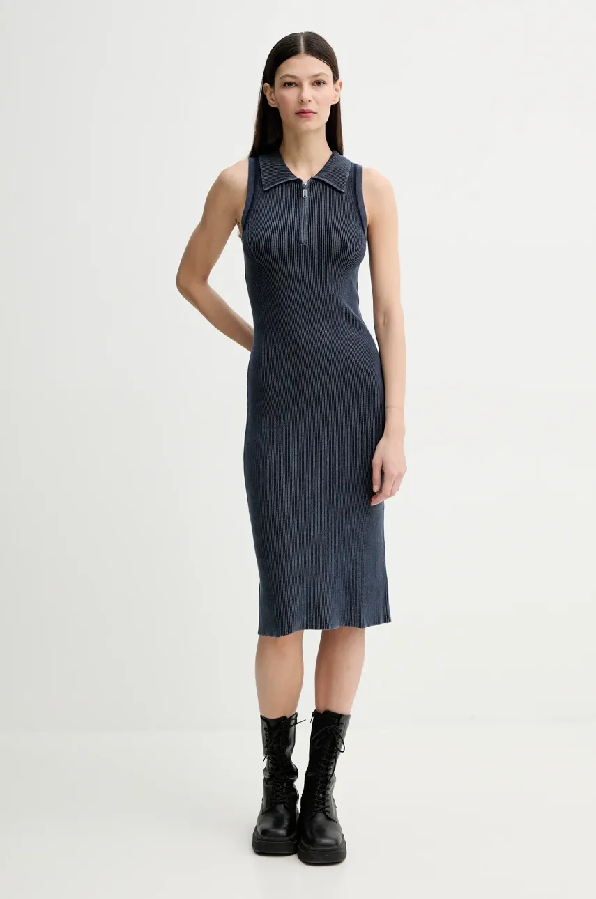 G-Star rochie din bumbac culoarea bleumarin, mini, mulată, D25850-E132