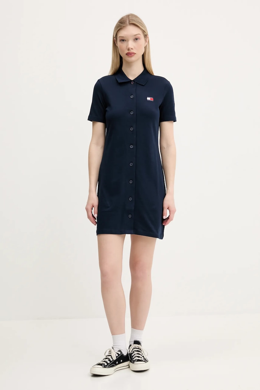 Платье Tommy Jeans цвет синий mini прямое DW0DW20302 Платье Tommy Jeans цвет синий mini прямое DW0DW20302