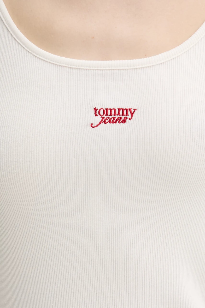 Сукня Tommy Jeans колір бежевий midi облягаюче DW0DW20330