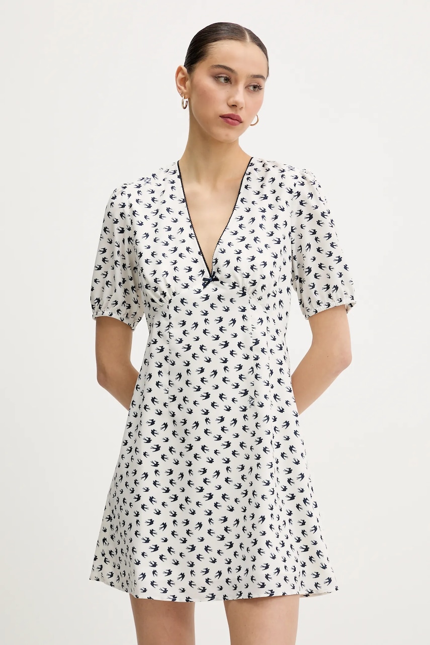 Tommy Jeans rochie culoarea bleumarin, mini, evazati, DW0DW20337 Tommy Jeans rochie culoarea bleumarin, mini, evazati, DW0DW20337