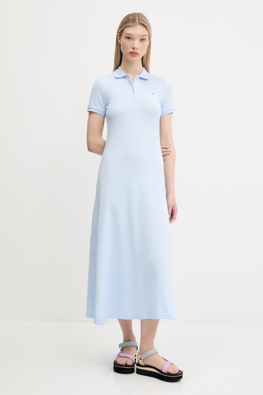 Tommy Jeans rochie midi, evazată, DW0DW20383