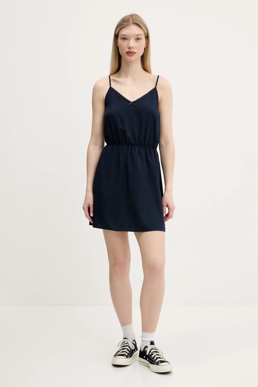 Платье Tommy Jeans цвет синий mini расклешённое DW0DW20613 Платье Tommy Jeans цвет синий mini расклешённое DW0DW20613