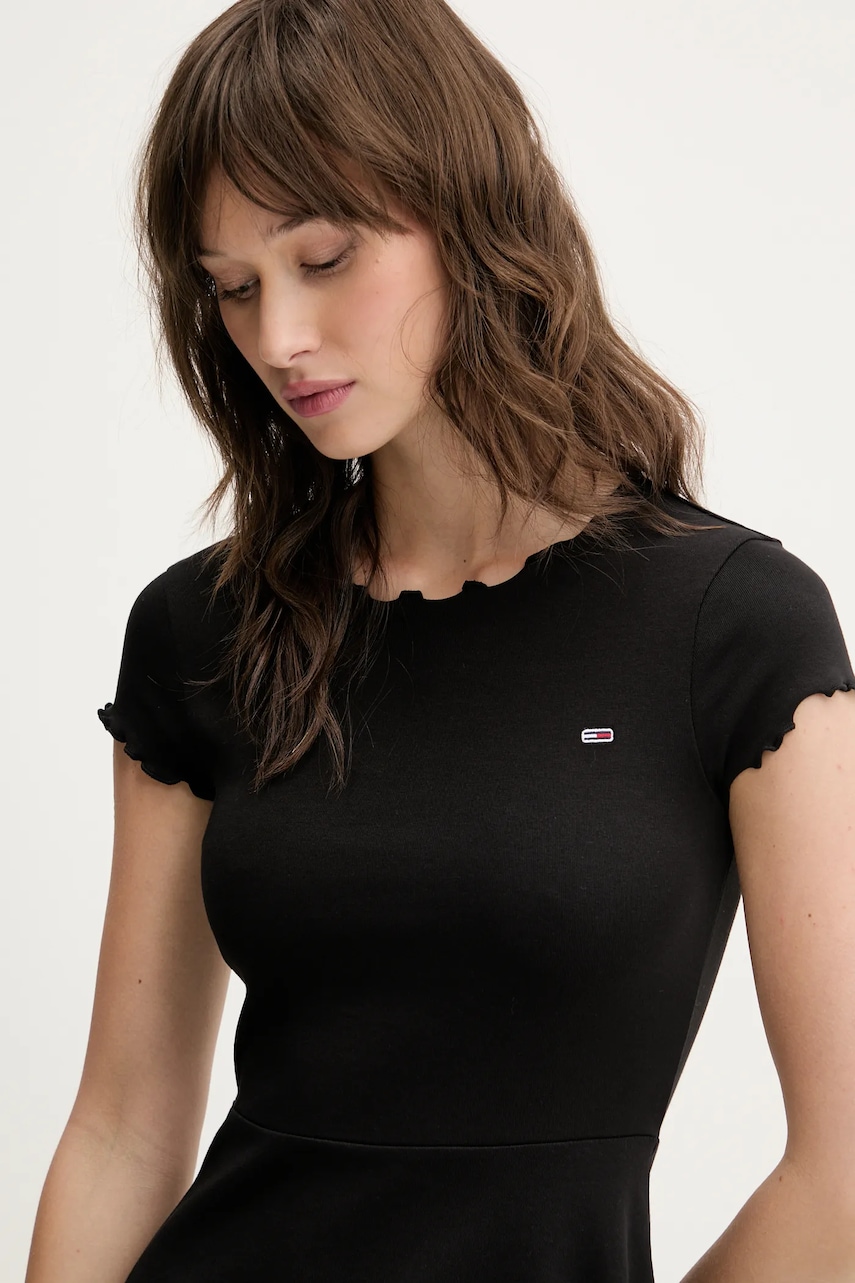 Сукня Tommy Jeans колір чорний maxi розкльошена DW0DW20614