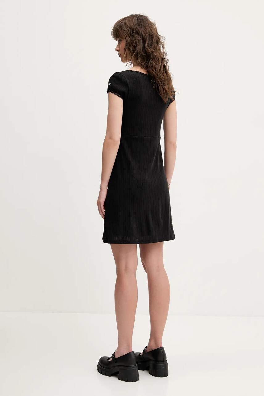 Бавовняна сукня Tommy Jeans колір чорний mini пряма DW0DW20616